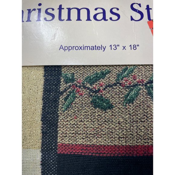 Tapestry Christmas Stocking Panel Santa Victorian Vintage 13" x 18" - Picture 3 of 5